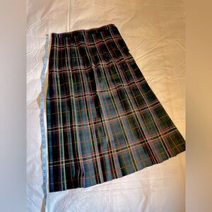 Gianni Tartan A-Line Skirt - Green and Pink